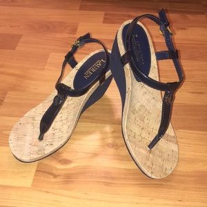 Lauren Ralph Lauren Reeta Wedge T Strap Sandal